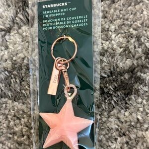 NEW Starbucks Holiday Pink Star Reusable Hot Cup Topper